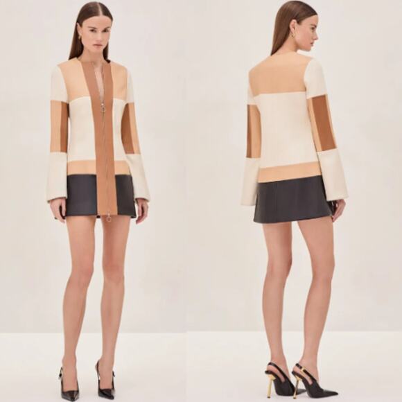 Alexis | NWT Cameron Dress in Multi Patchwork Faux Leather Shift AS IS M - Picture 2 of 16